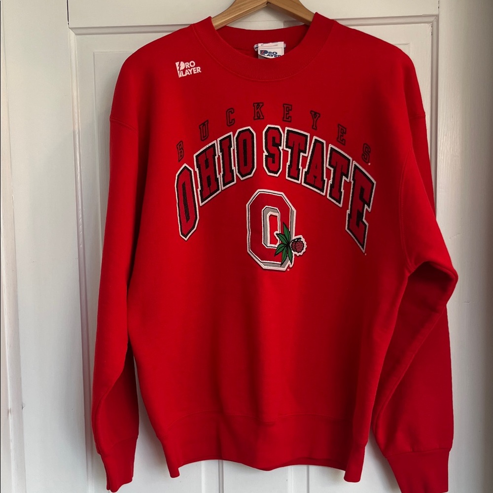 Vintage 90's Ohio State Women’s Red Pro Player Crewneck Sweatshirt Size Large